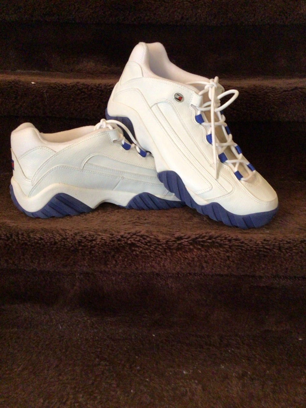 Tommy Hilfiger White and Navy Athletic Sneakers